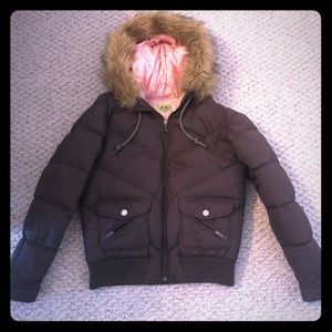 Juicy Couture puffer jacket with fur trim